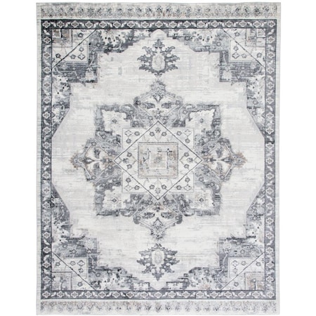 Safavieh 8 x 10 ft. Shivan 100 Power Loomed Rectangle Area Rug Ivory & Grey SHV138F-8